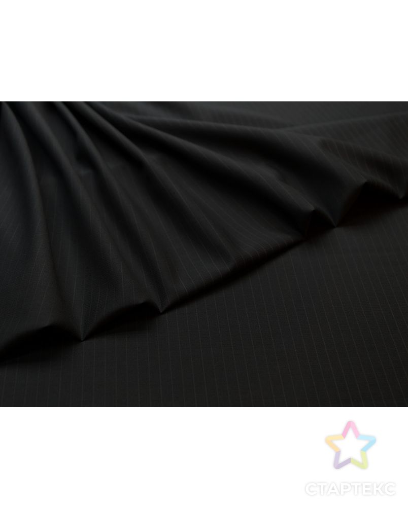 Изысканная черная костюмная ткань в текстурную полоску арт. ГТ-3663-1-ГТ0000274 3