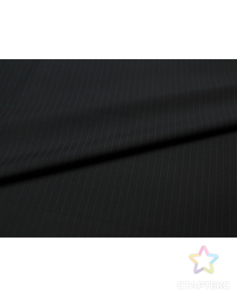Изысканная черная костюмная ткань в текстурную полоску арт. ГТ-3663-1-ГТ0000274 6