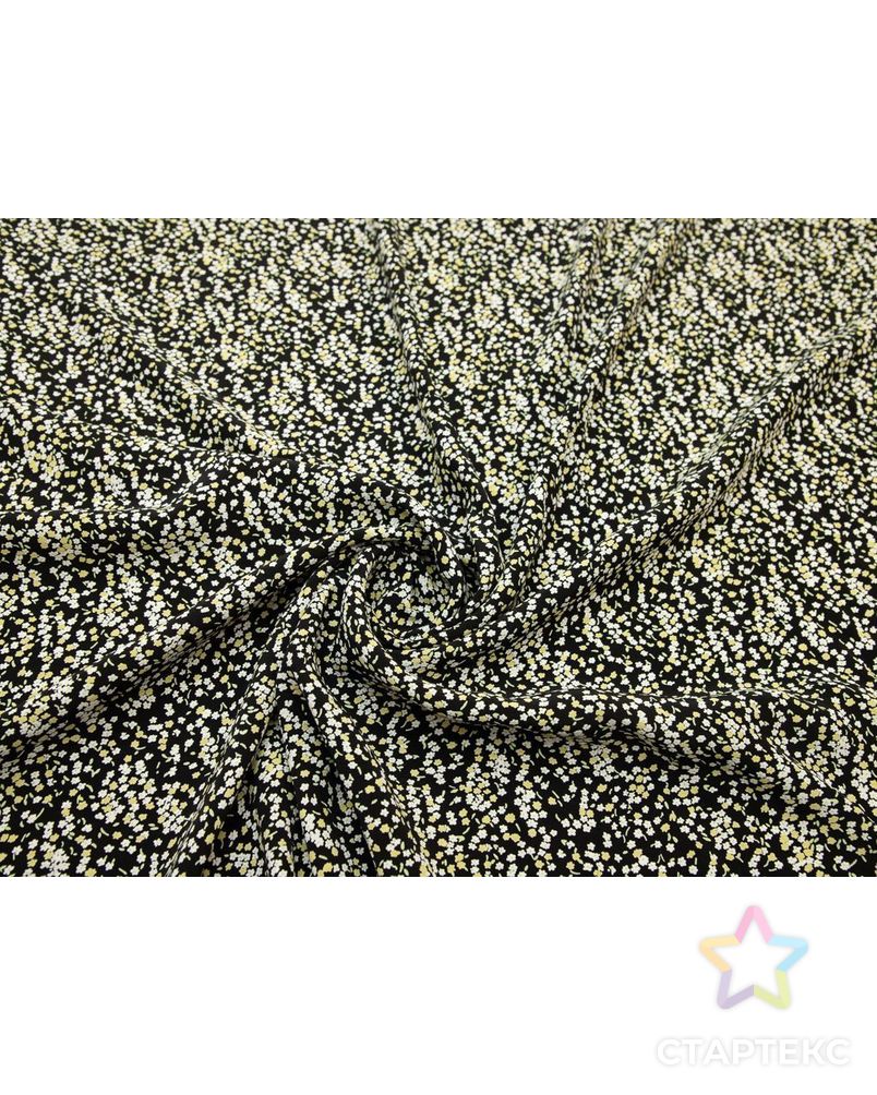 Блузочно-плательная ткань с мелкими цветочками на черном фоне арт. ГТ-8360-1-ГТ-28-10224-10-21-1 1
