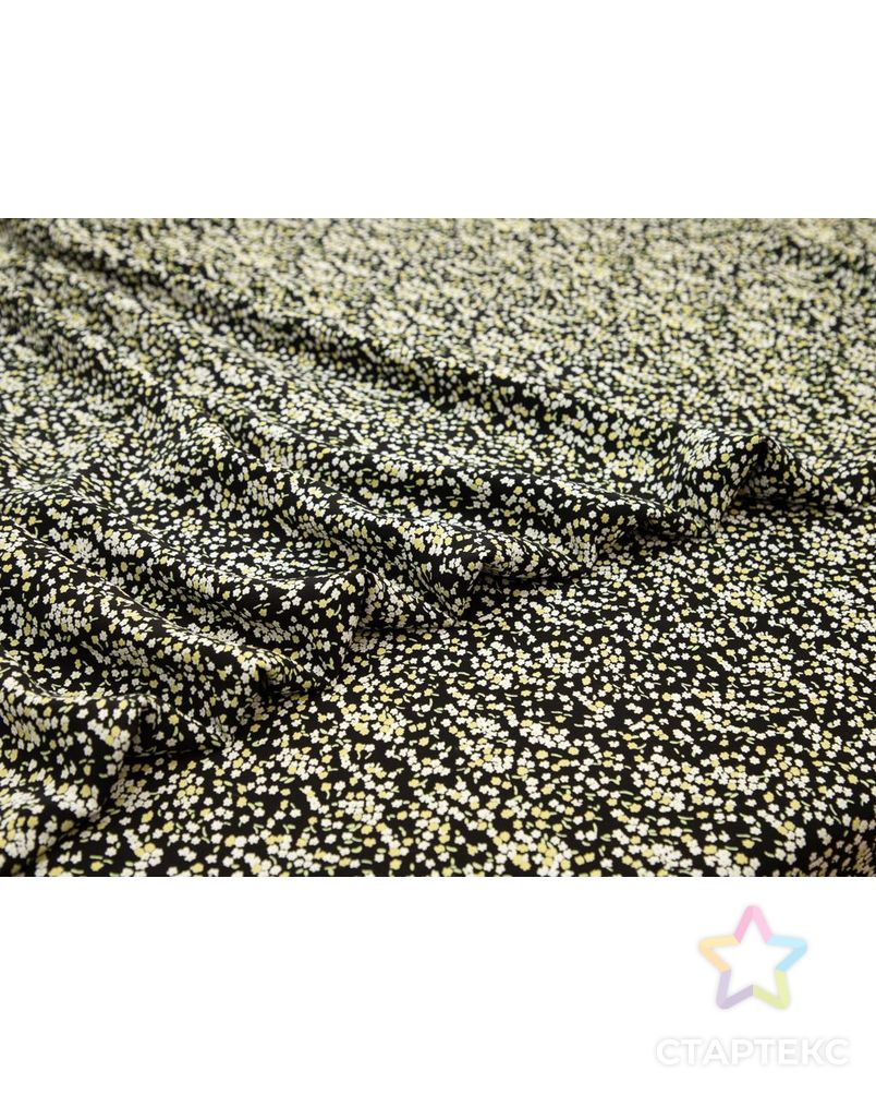 Блузочно-плательная ткань с мелкими цветочками на черном фоне арт. ГТ-8360-1-ГТ-28-10224-10-21-1 3