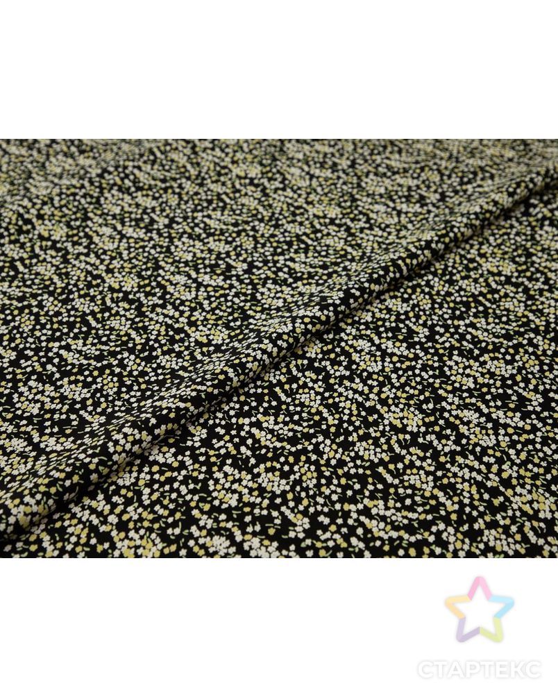 Блузочно-плательная ткань с мелкими цветочками на черном фоне арт. ГТ-8360-1-ГТ-28-10224-10-21-1 6
