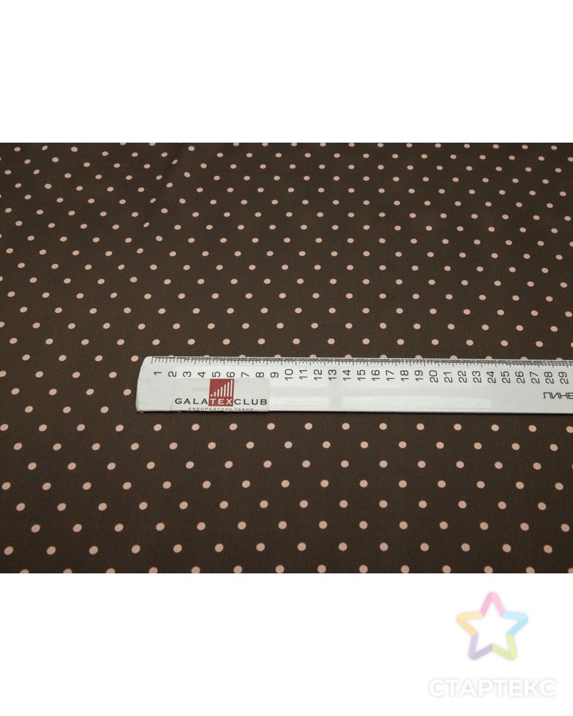 Блузочно-плательная ткань в горошек на шоколадном фоне арт. ГТ-8414-1-ГТ-28-10289-9-21-1 7