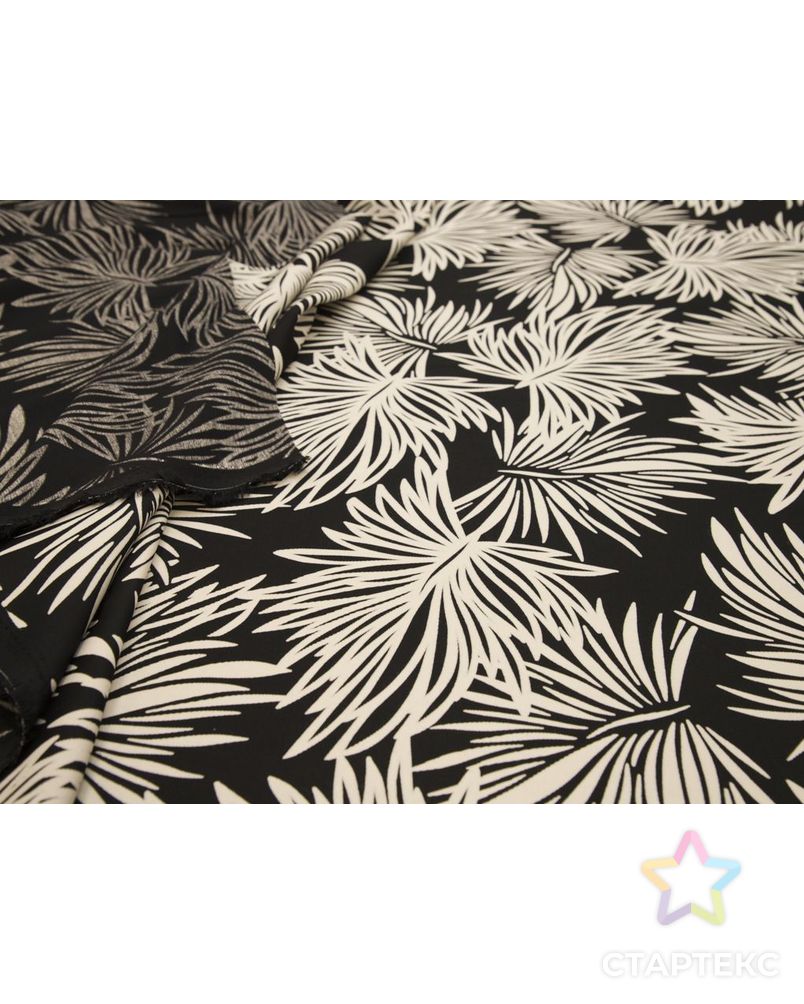 Плательная ткань с рисунком "листья кипариса" на черном фоне арт. ГТ-8443-1-ГТ-28-10354-11-21-1 5