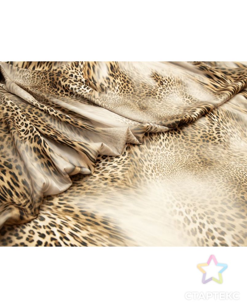 Блузочно-плательная ткань с рисунком "леопард", цвет коричневый арт. ГТ-8470-1-ГТ-28-10359-13-21-1 3