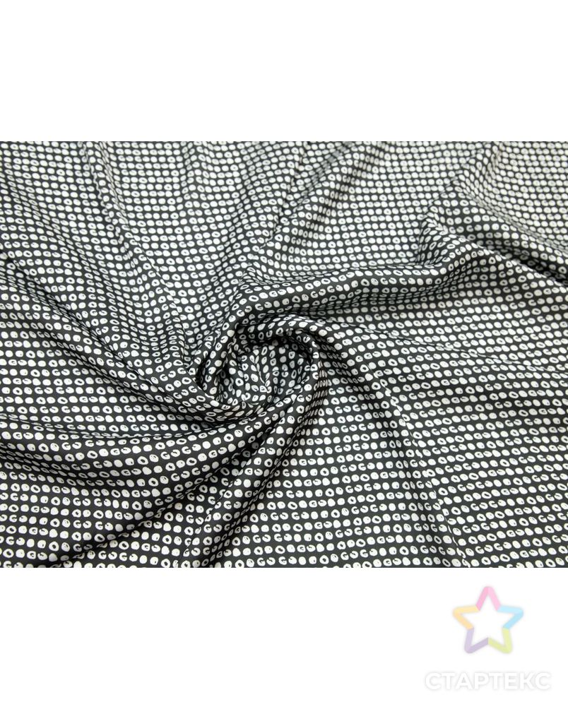 Блузочно-плательная ткань с рисунком "горошинки", цвет черно-белый арт. ГТ-8471-1-ГТ-28-10360-2-37-1 1