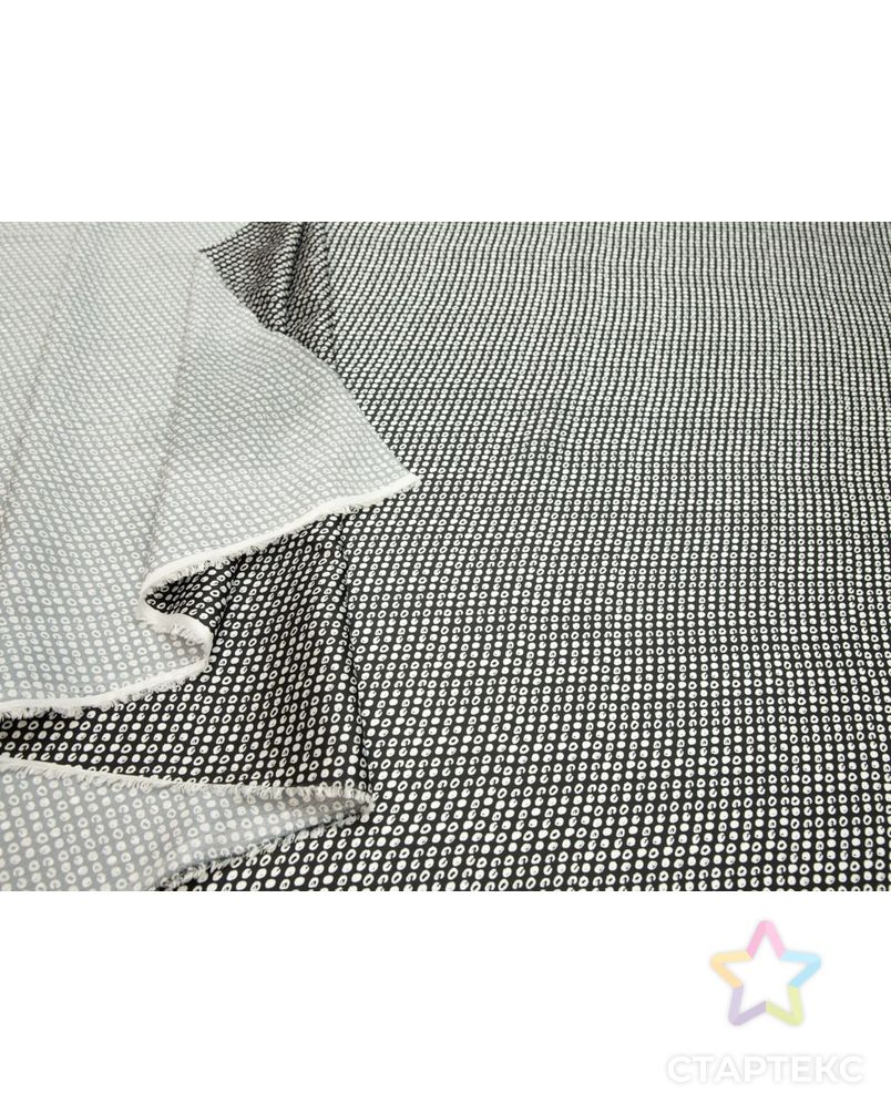 Блузочно-плательная ткань с рисунком "горошинки", цвет черно-белый арт. ГТ-8471-1-ГТ-28-10360-2-37-1 5