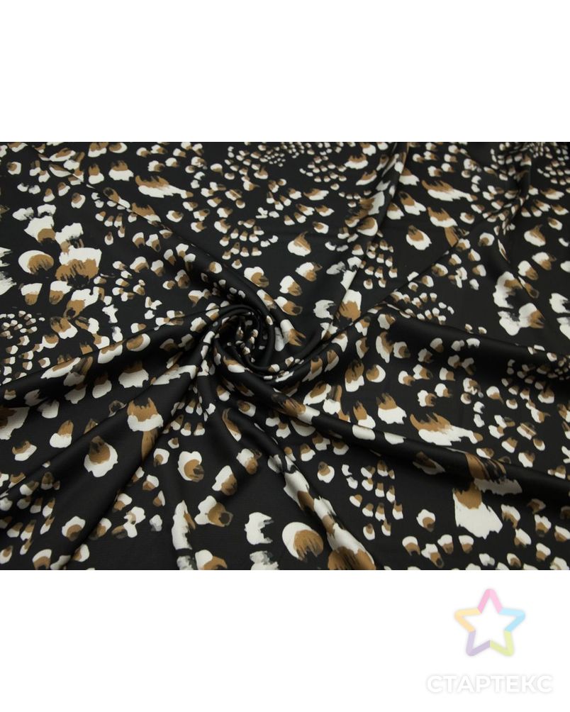 Блузочно-плательная ткань с рисунком "абстрактные цветы", цвет черно-коричневый арт. ГТ-8475-1-ГТ-28-10365-10-21-1 1