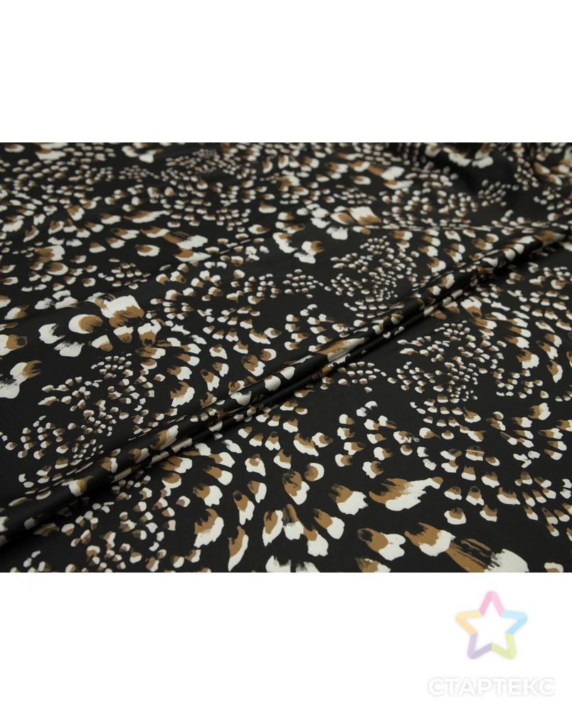Блузочно-плательная ткань с рисунком "абстрактные цветы", цвет черно-коричневый арт. ГТ-8475-1-ГТ-28-10365-10-21-1 2