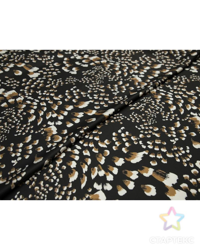 Блузочно-плательная ткань с рисунком "абстрактные цветы", цвет черно-коричневый арт. ГТ-8475-1-ГТ-28-10365-10-21-1 6