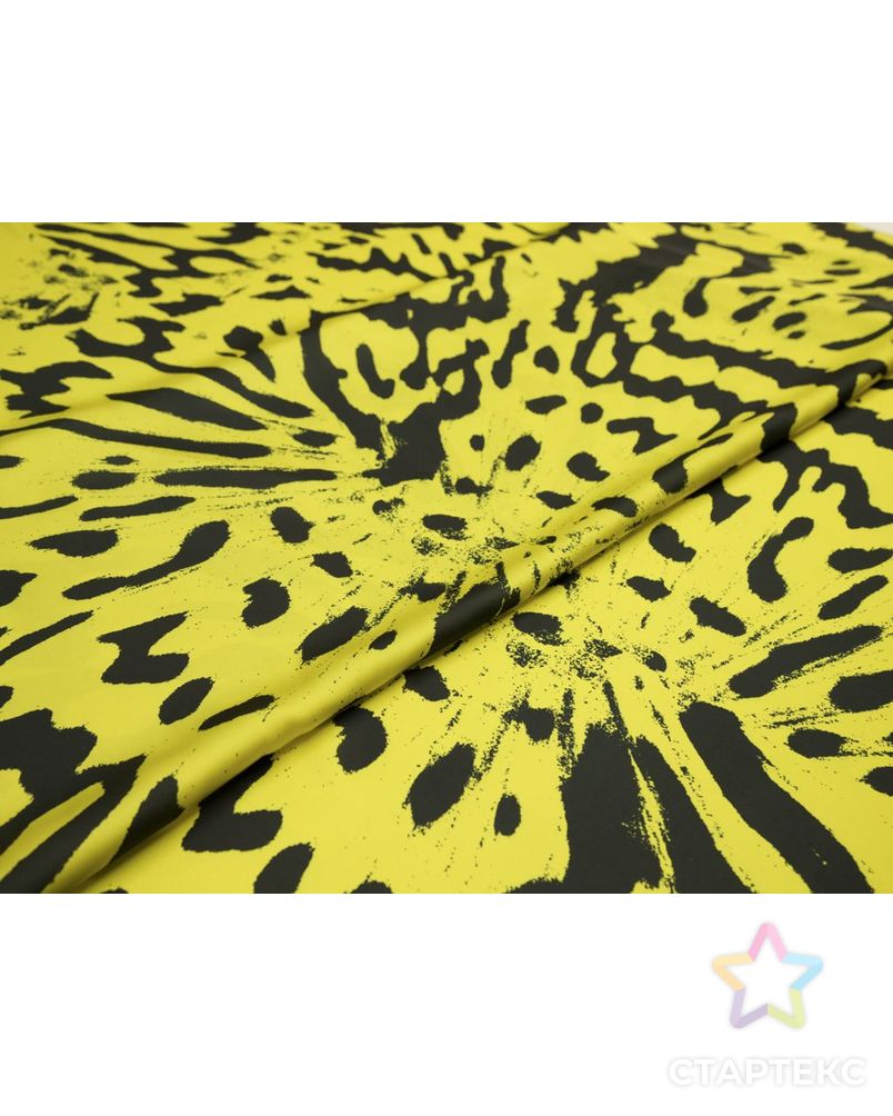 Блузочно-плательная ткань с рисунком "крупные цветы", цвет лимонно-черный арт. ГТ-8478-1-ГТ-28-10368-10-21-1 6