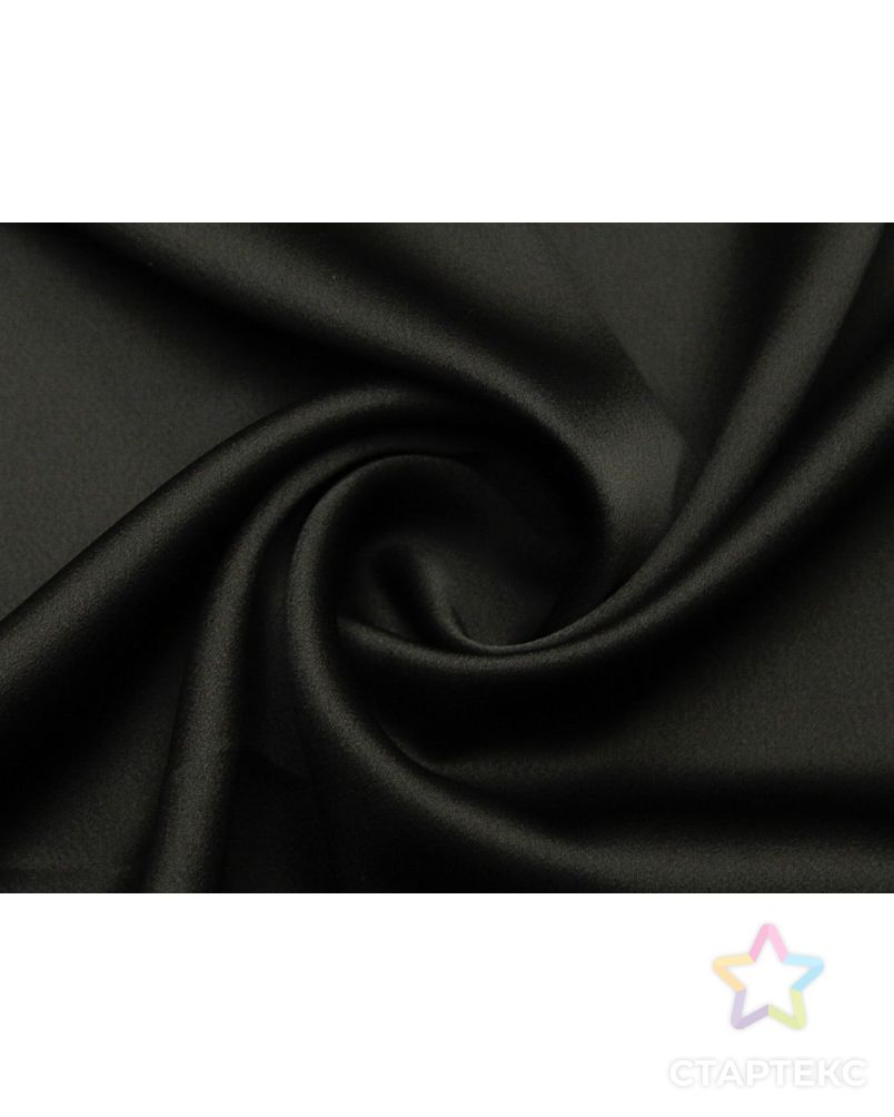 Плательная ткань Кади с атласным блеском, цвет черный арт. ГТ-8766-1-ГТ-28-10397-1-38-1 1