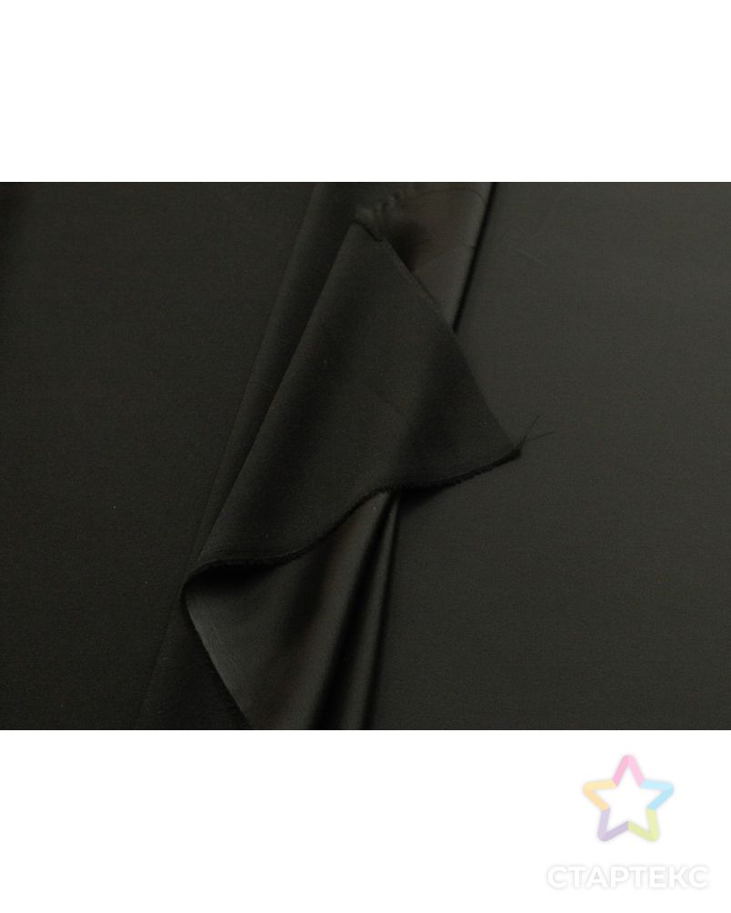 Плательная ткань Кади с атласным блеском, цвет черный арт. ГТ-8766-1-ГТ-28-10397-1-38-1 5