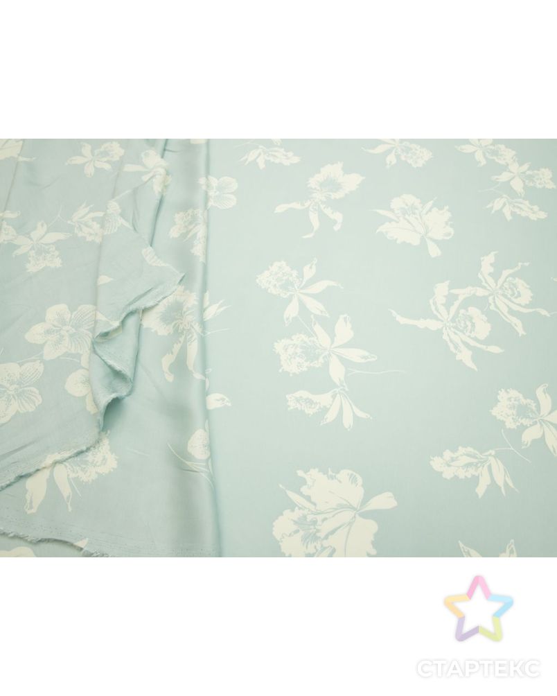 Вискозная плательная ткань нежно голубого цвета с цветочным принтом арт. ГТ-8541-1-ГТ-28-10463-10-21-1 5