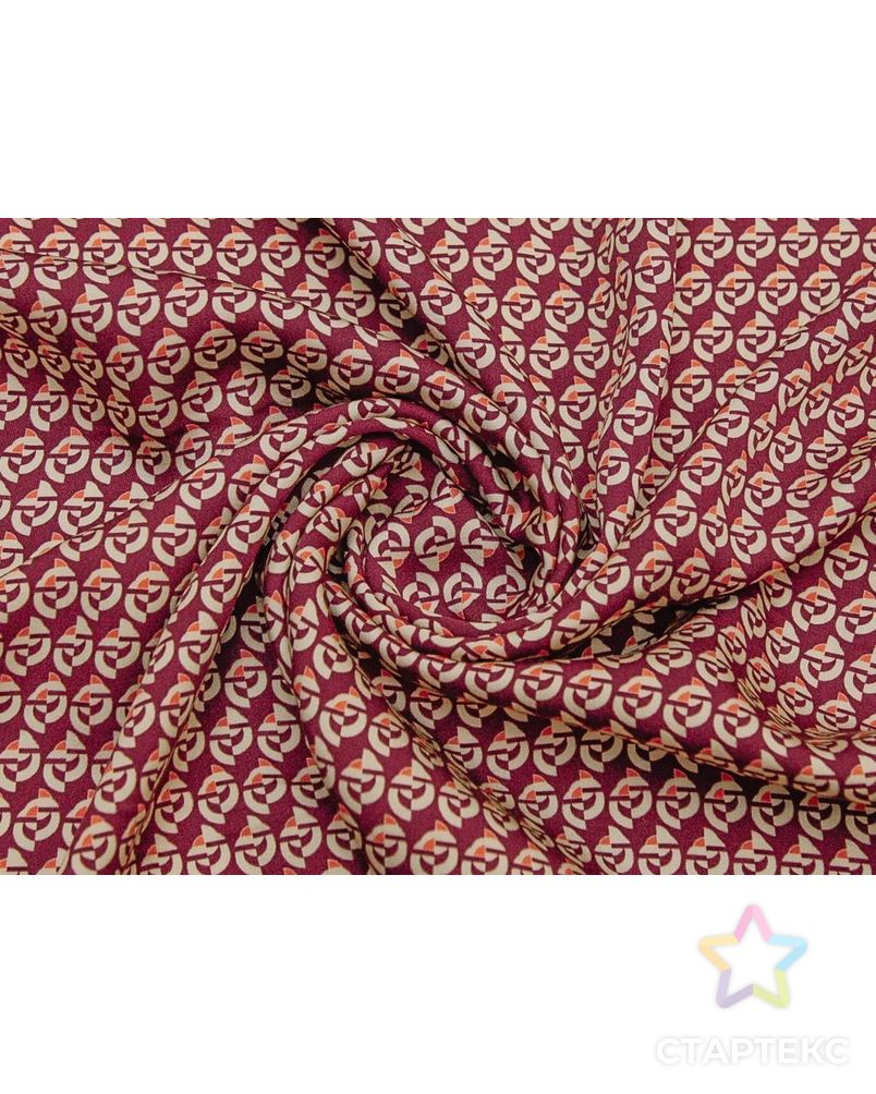 Плательная ткань с мелким принтом в вишнево-кремовом цвете арт. ГТ-8735-1-ГТ-28-10633-2-21-1 1