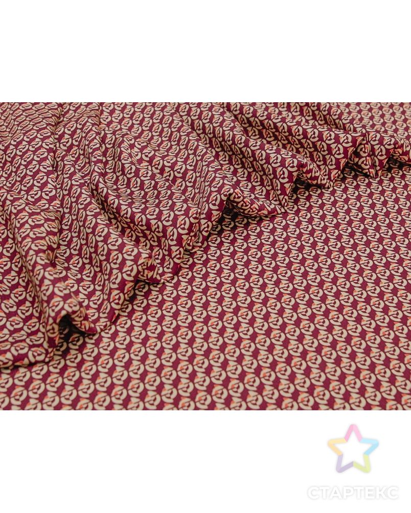 Плательная ткань с мелким принтом в вишнево-кремовом цвете арт. ГТ-8735-1-ГТ-28-10633-2-21-1 3