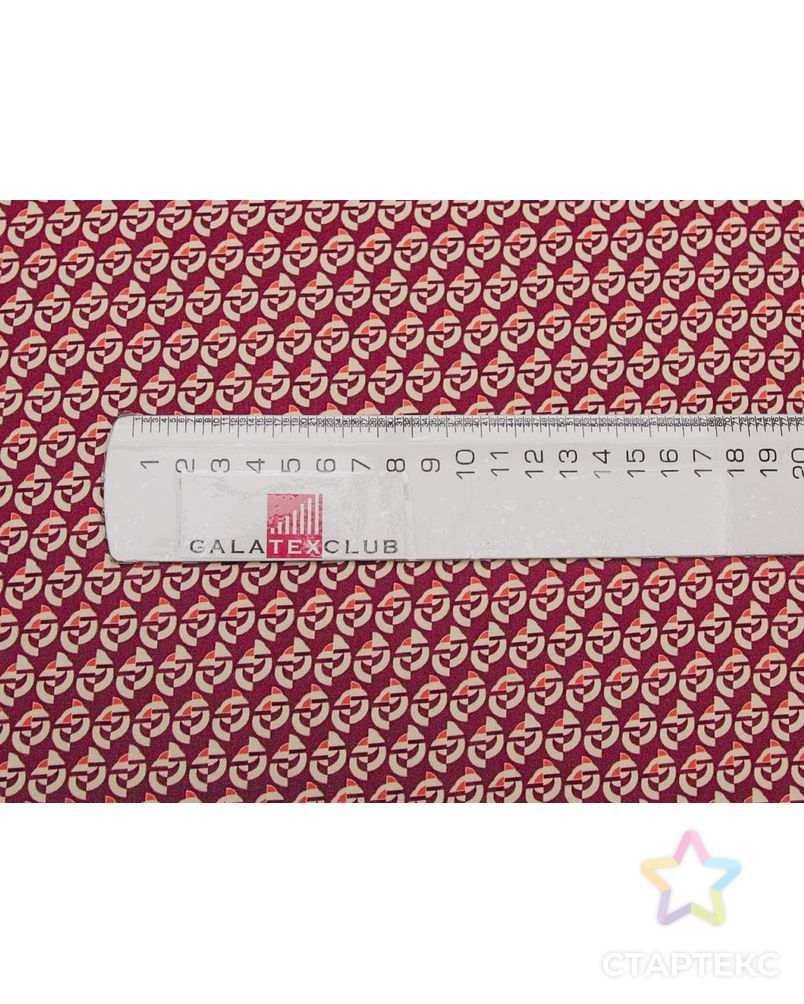 Плательная ткань с мелким принтом в вишнево-кремовом цвете арт. ГТ-8735-1-ГТ-28-10633-2-21-1 7