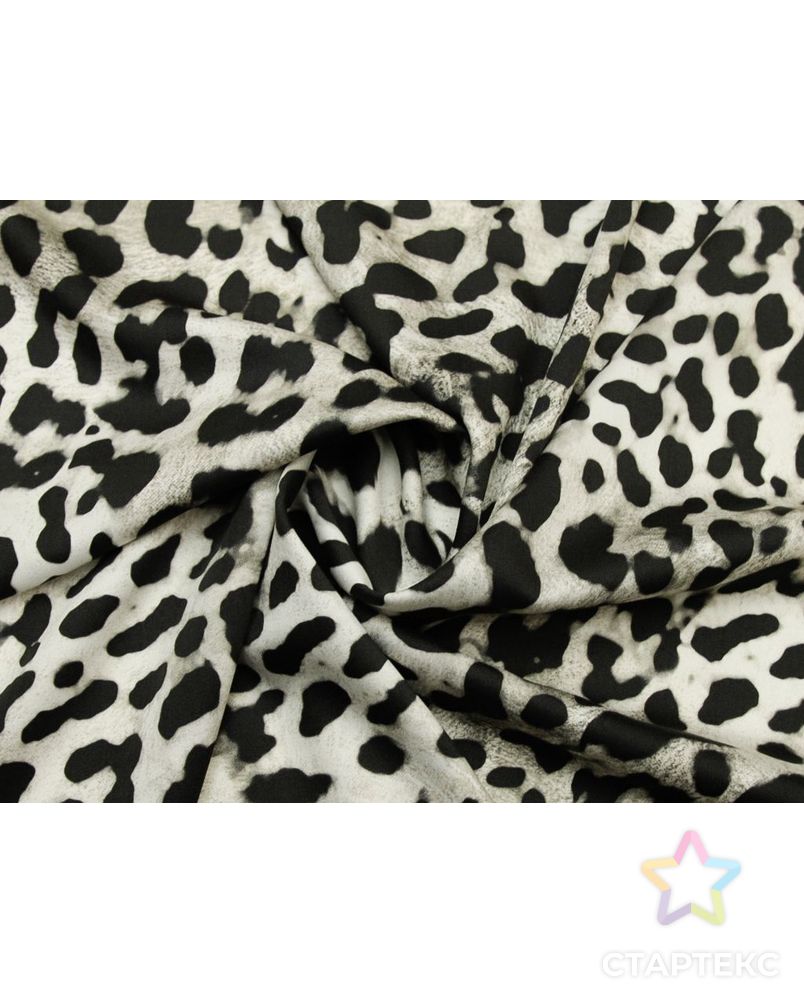 Плательная ткань с  принтом Леопард в серо-черных тонах арт. ГТ-8738-1-ГТ-28-10650-13-21-1 1