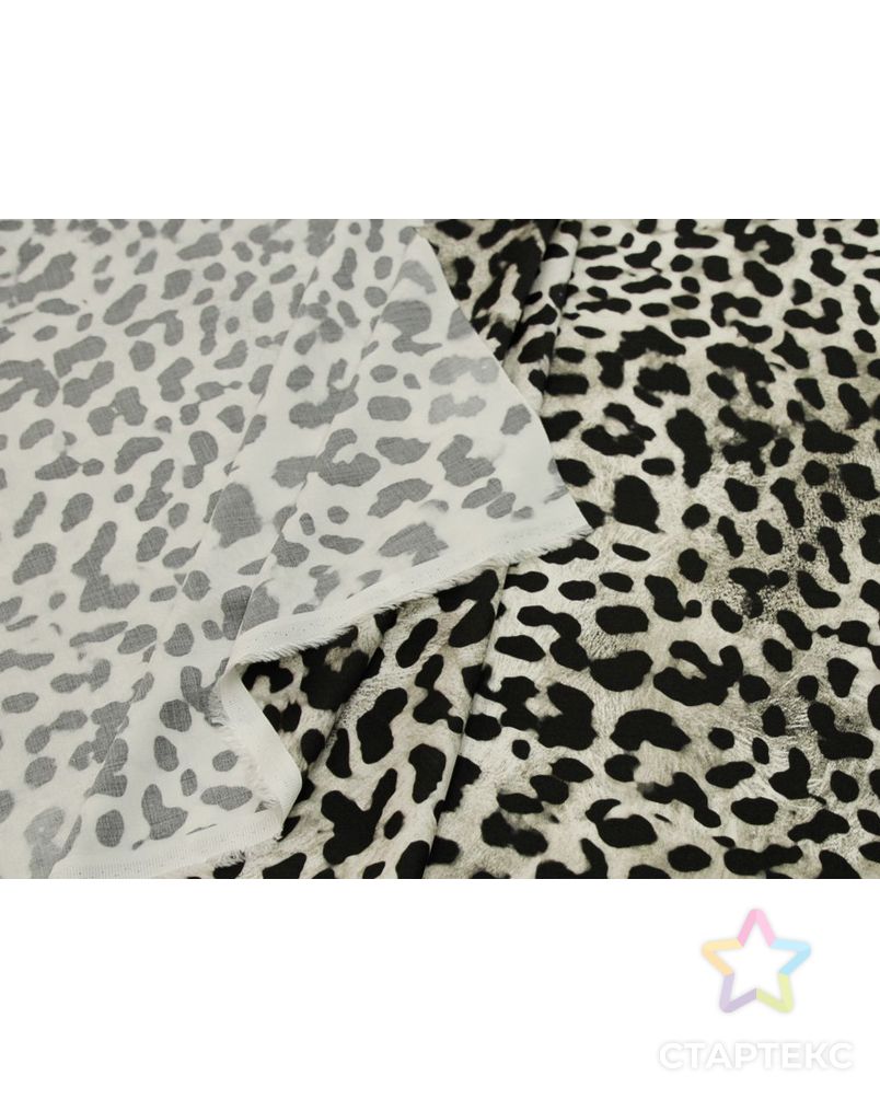 Плательная ткань с  принтом Леопард в серо-черных тонах арт. ГТ-8738-1-ГТ-28-10650-13-21-1 5