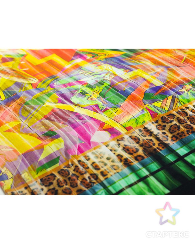 Плательная купонная ткань с крупным цветочным принтом с каймой (раппорт 0.9м) арт. ГТ-4471-1-ГТ-28-5978-7-21-1 1