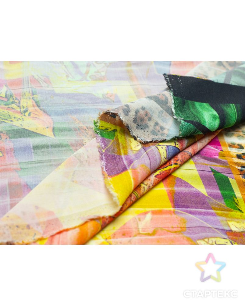 Плательная купонная ткань с крупным цветочным принтом с каймой (раппорт 0.9м) арт. ГТ-4471-1-ГТ-28-5978-7-21-1 6