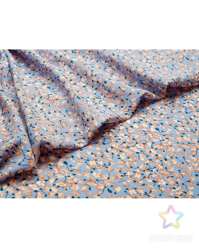Ткань плательная, принт голубые цветочки арт. ГТ-4590-1-ГТ-28-6137-10-21-1 3