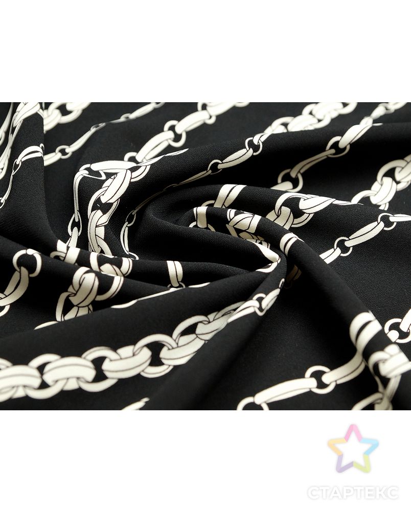 Плательная ткань черного цвета с принтом цепи арт. ГТ-4593-1-ГТ-28-6152-2-37-1 1