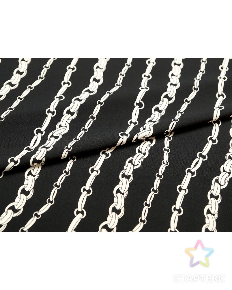 Плательная ткань черного цвета с принтом цепи арт. ГТ-4593-1-ГТ-28-6152-2-37-1 2