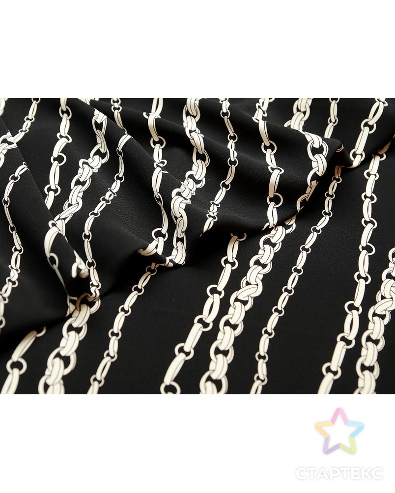Плательная ткань черного цвета с принтом цепи арт. ГТ-4593-1-ГТ-28-6152-2-37-1 3