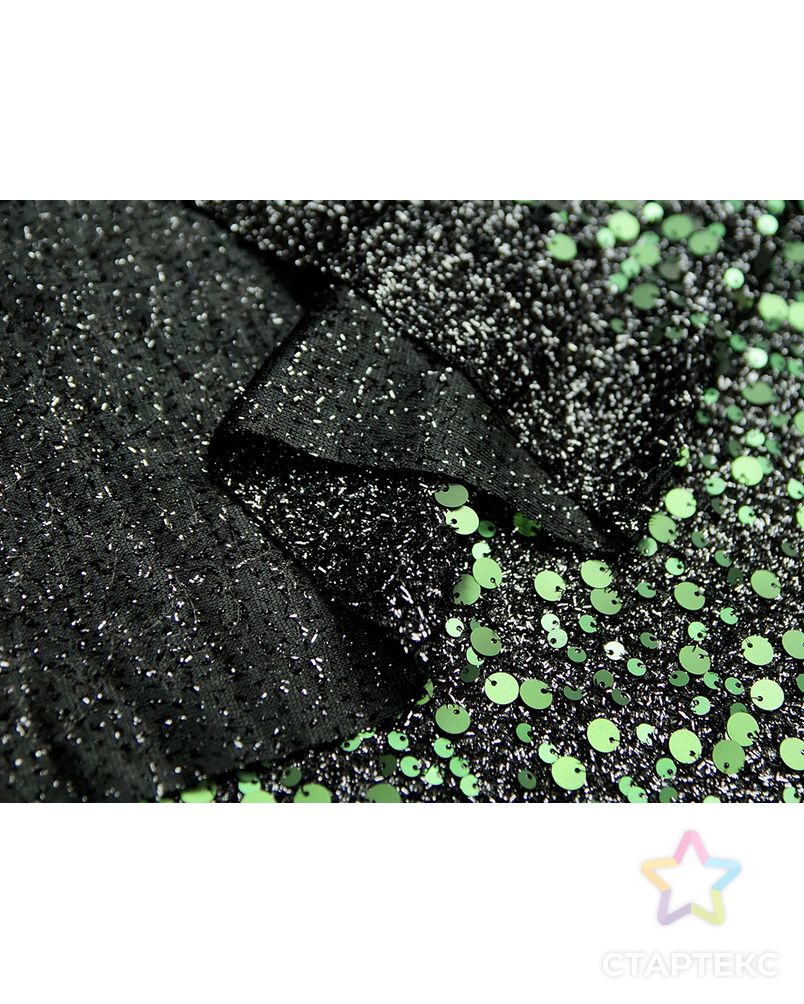 Ткань плательная с пайетками, мерцающий зеленый арт. ГТ-4936-1-ГТ-28-6486-1-10-1