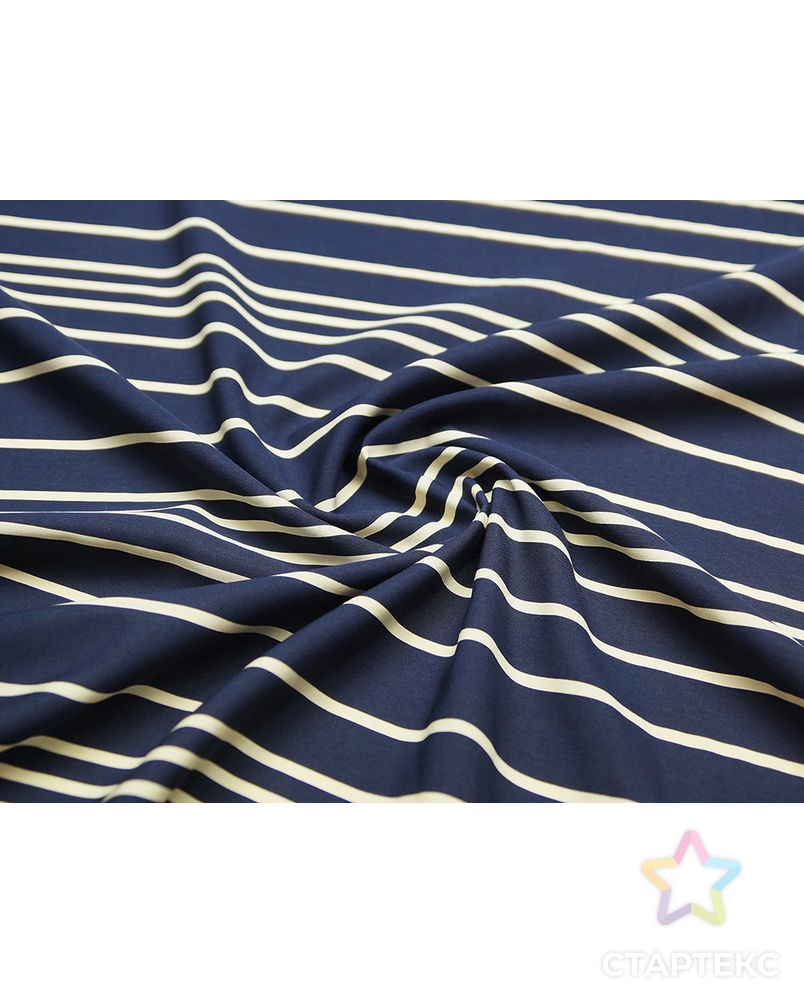 Плательная ткань в горизонтальную полоску на темно-синем фоне арт. ГТ-5075-1-ГТ-28-6735-3-21-1
