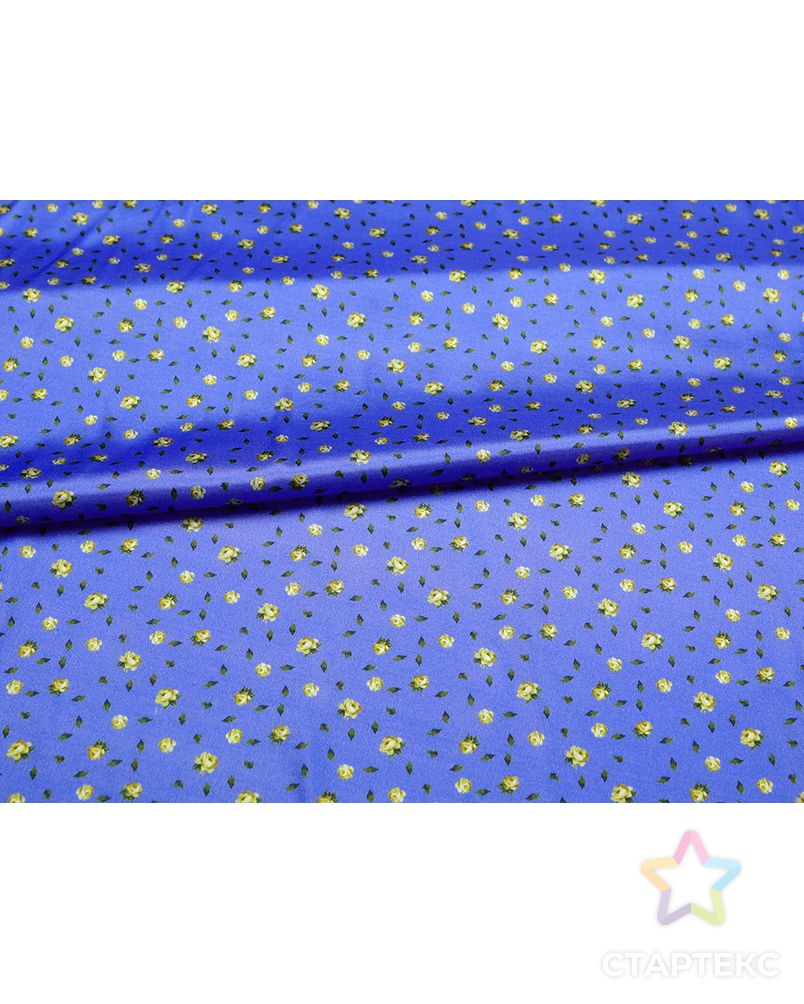Блузочно-плательная ткань голубого цвета с цветочным принтом арт. ГТ-5201-1-ГТ-28-6889-10-21-1 2