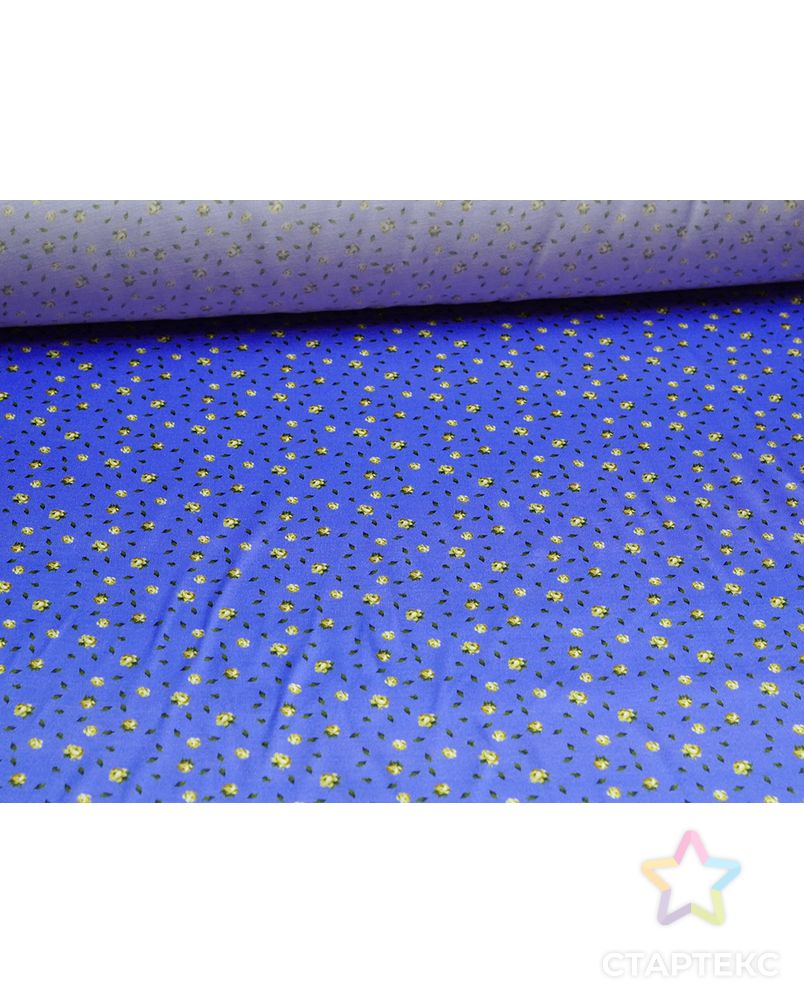 Блузочно-плательная ткань голубого цвета с цветочным принтом арт. ГТ-5201-1-ГТ-28-6889-10-21-1 4