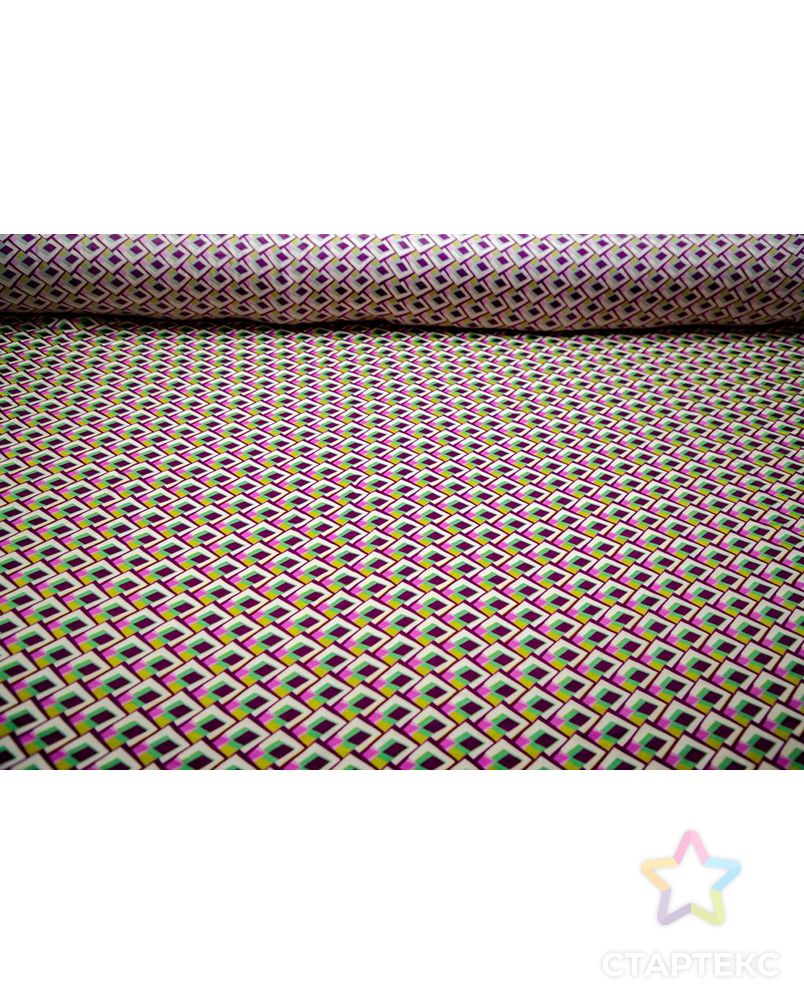 Плательная ткань с абстрактным геометрическим рисунком, в розово-зеленых цветах арт. ГТ-6929-1-ГТ-28-8772-14-21-3 4