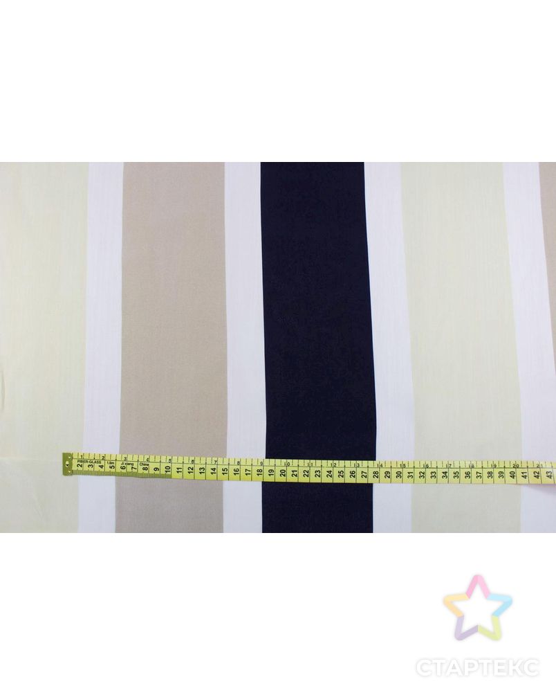 Шелковая ткань в полоску черного, белого, бежевого и песочного цветов арт. ГТ-1061-1-ГТ0028202