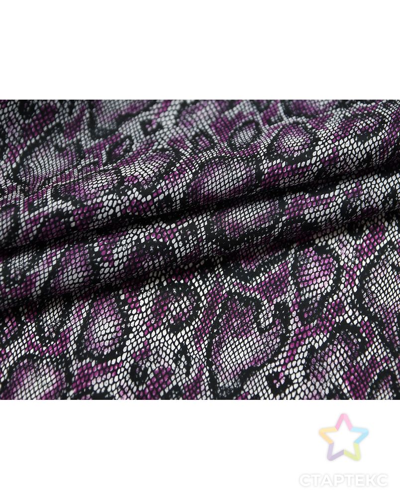 Ткань плащевая, фиолетово-черный змеиный принт арт. ГТ-1134-1-ГТ0028428 6