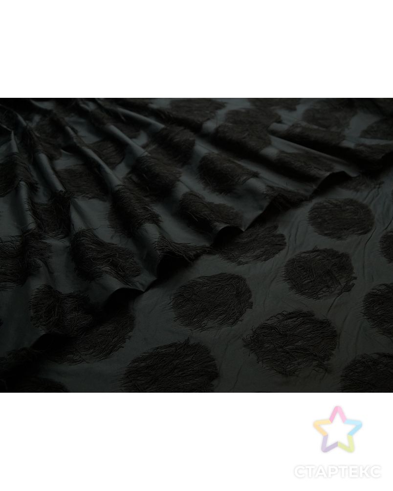 Ткань плащевая черного цвета с кругами арт. ГТ-5072-1-ГТ-29-6729-1-38-1
