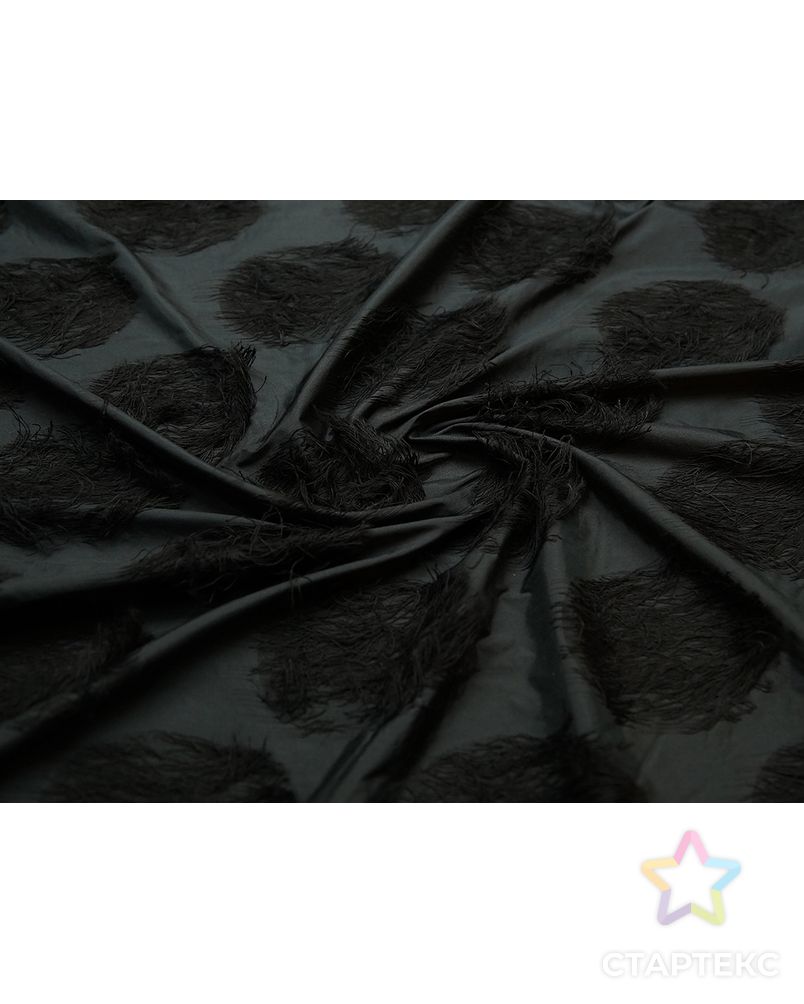 Ткань плащевая черного цвета с кругами арт. ГТ-5072-1-ГТ-29-6729-1-38-1