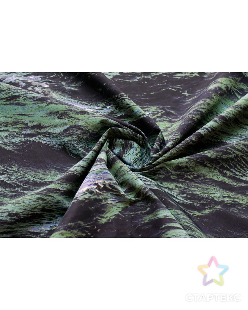 Ткань плащевая с принтом "Океан" , в сине-зеленых тонах арт. ГТ-6197-1-ГТ-29-7952-2-21-1 4