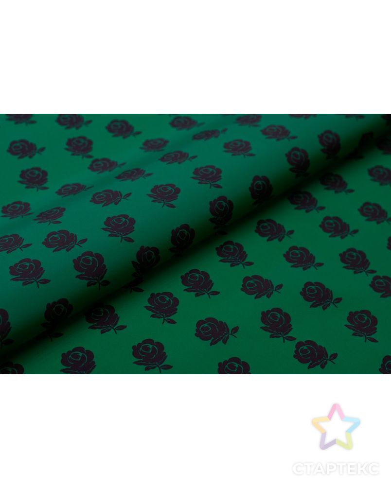 Ткань плащевая с рисунком "Розочки" на зеленом фоне арт. ГТ-6200-1-ГТ-29-7955-10-21-1 4