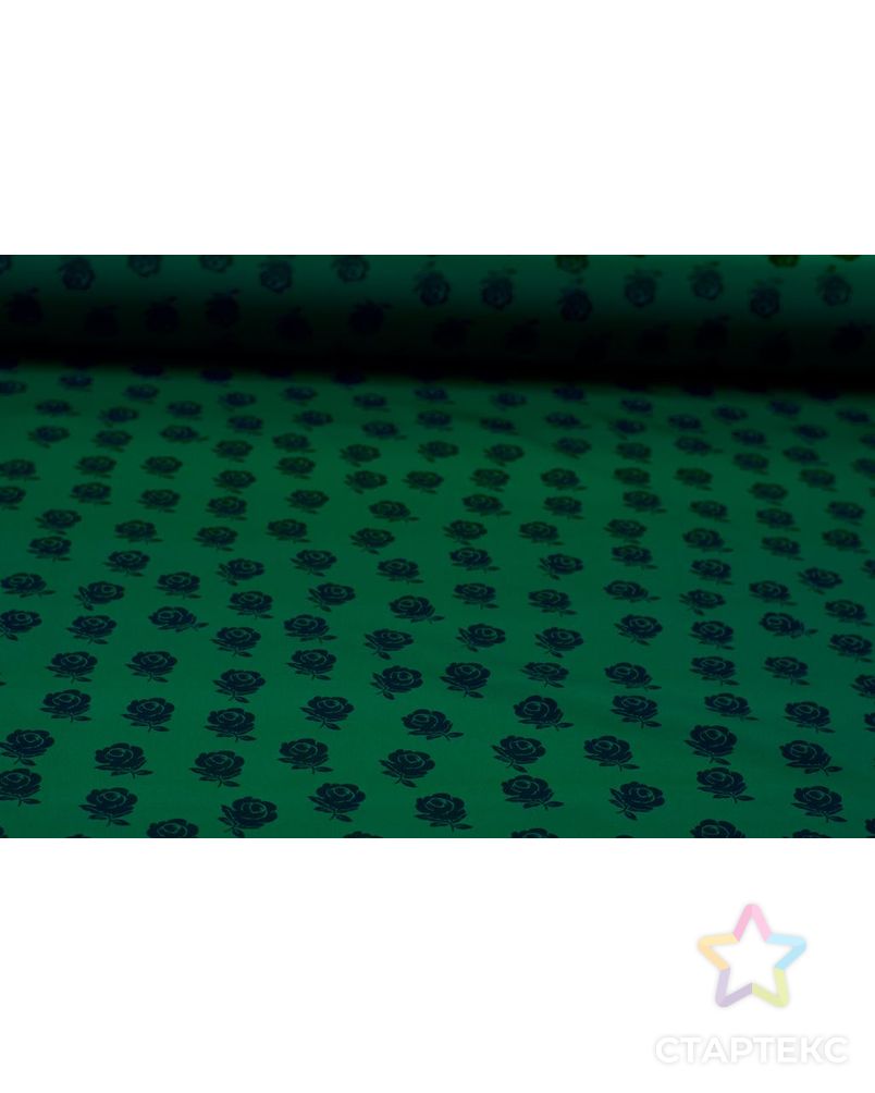 Ткань плащевая с рисунком "Розочки" на зеленом фоне арт. ГТ-6200-1-ГТ-29-7955-10-21-1