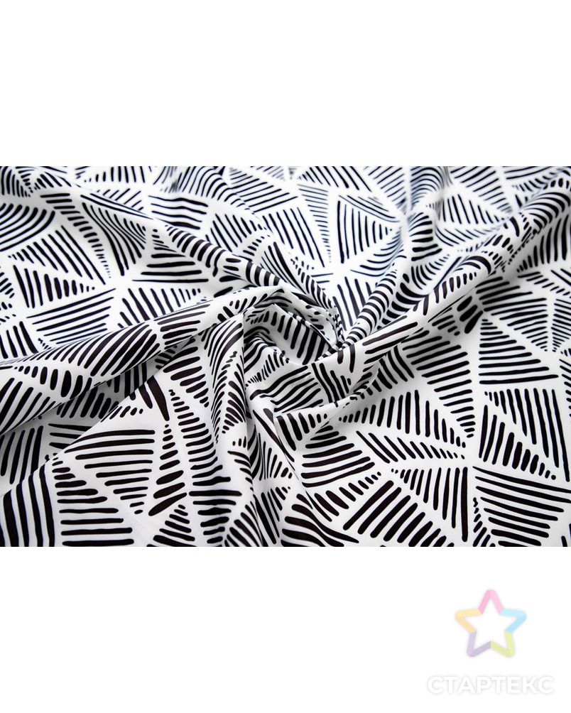 Ткань плащевая с пропиткой, рисунок "абстрактные треугольники", цвет черный-белый арт. ГТ-6533-1-ГТ-29-8311-2-37-3 1