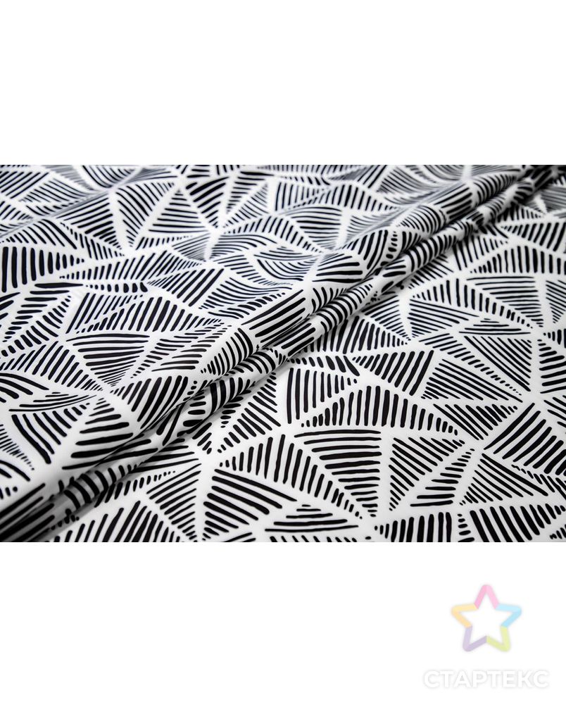 Ткань плащевая с пропиткой, рисунок "абстрактные треугольники", цвет черный-белый арт. ГТ-6533-1-ГТ-29-8311-2-37-3 2