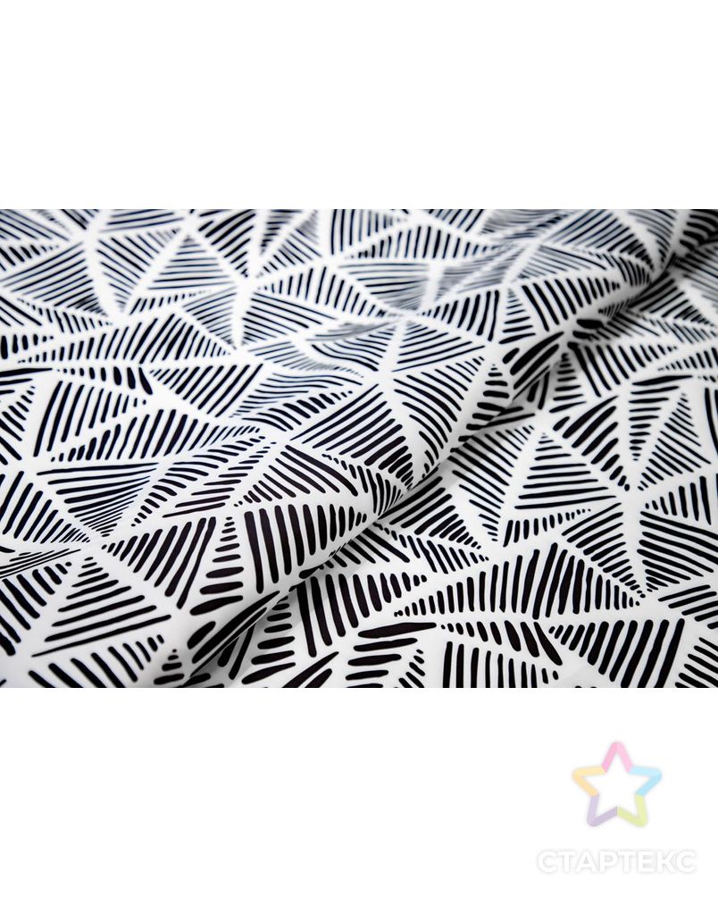 Ткань плащевая с пропиткой, рисунок "абстрактные треугольники", цвет черный-белый арт. ГТ-6533-1-ГТ-29-8311-2-37-3 7