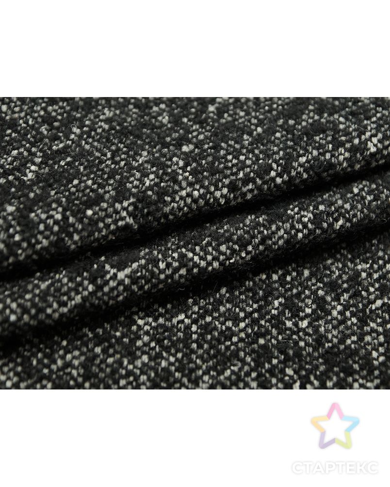 Меланжевая черная итальянская пальтовая ткань арт. ГТ-1179-1-ГТ0029198 2