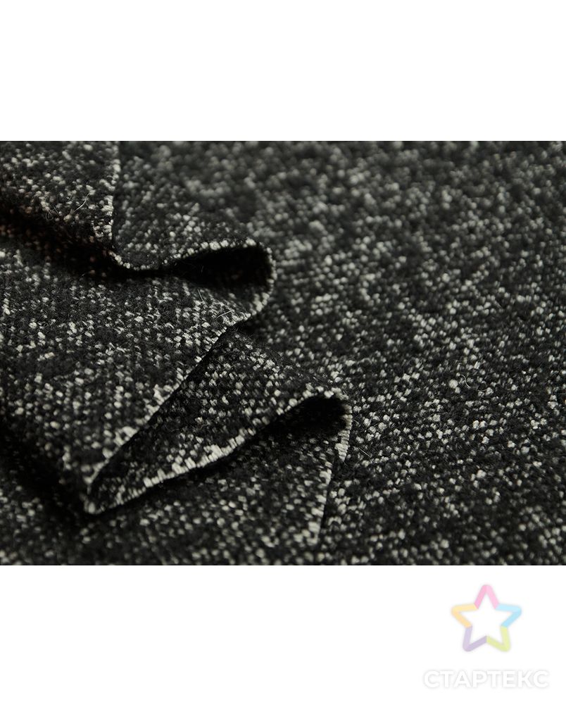 Меланжевая черная итальянская пальтовая ткань арт. ГТ-1179-1-ГТ0029198 5