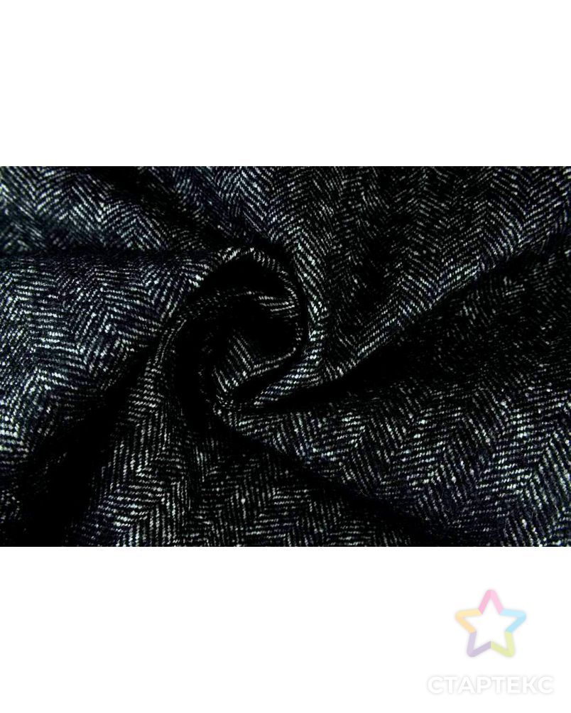 Ткань пальтовая, елочка в серо-черном цвете арт. ГТ-1203-1-ГТ0029298 1