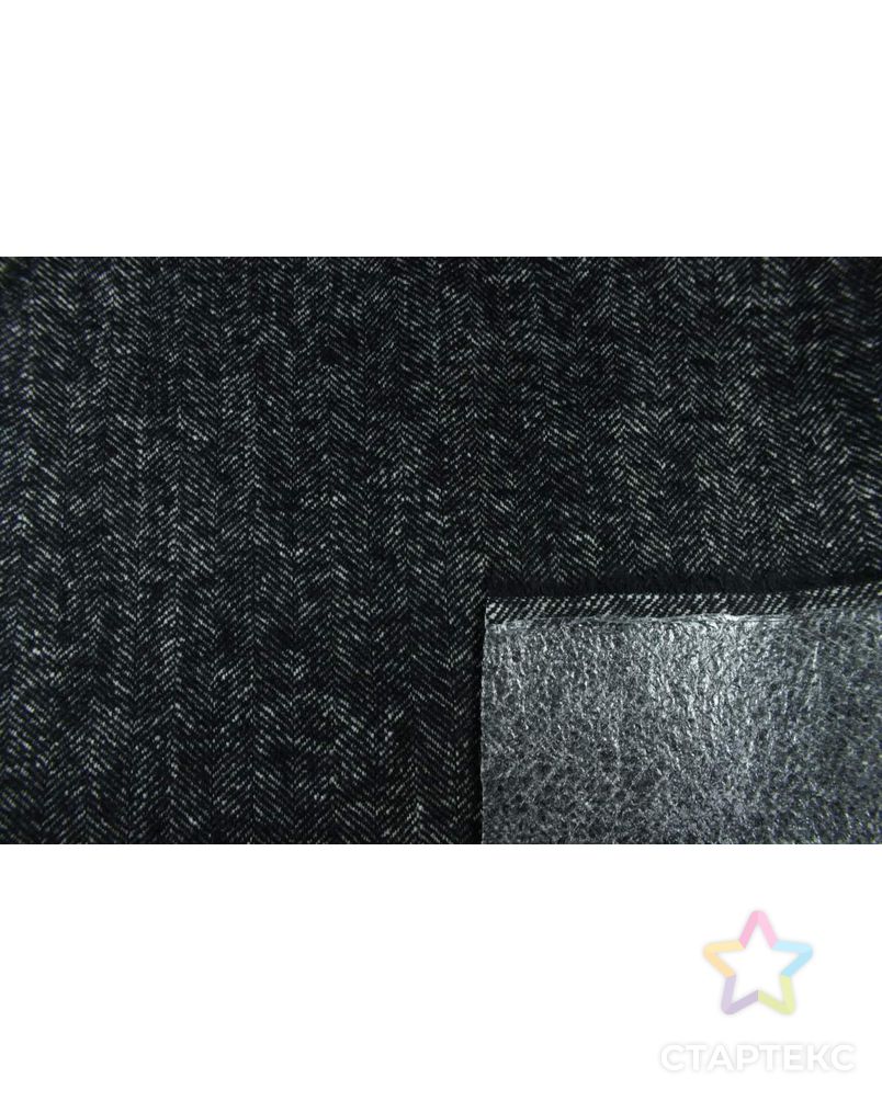 Ткань пальтовая, елочка в серо-черном цвете арт. ГТ-1203-1-ГТ0029298 2