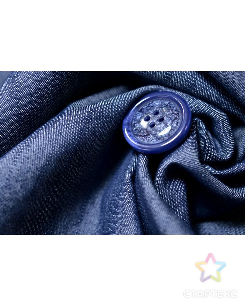 Заказать Ткань джинсовая тонкая, цвет синий с продольным перламутровым муаром арт. ГТ-1230-1-ГТ0029515 в Новосибирске