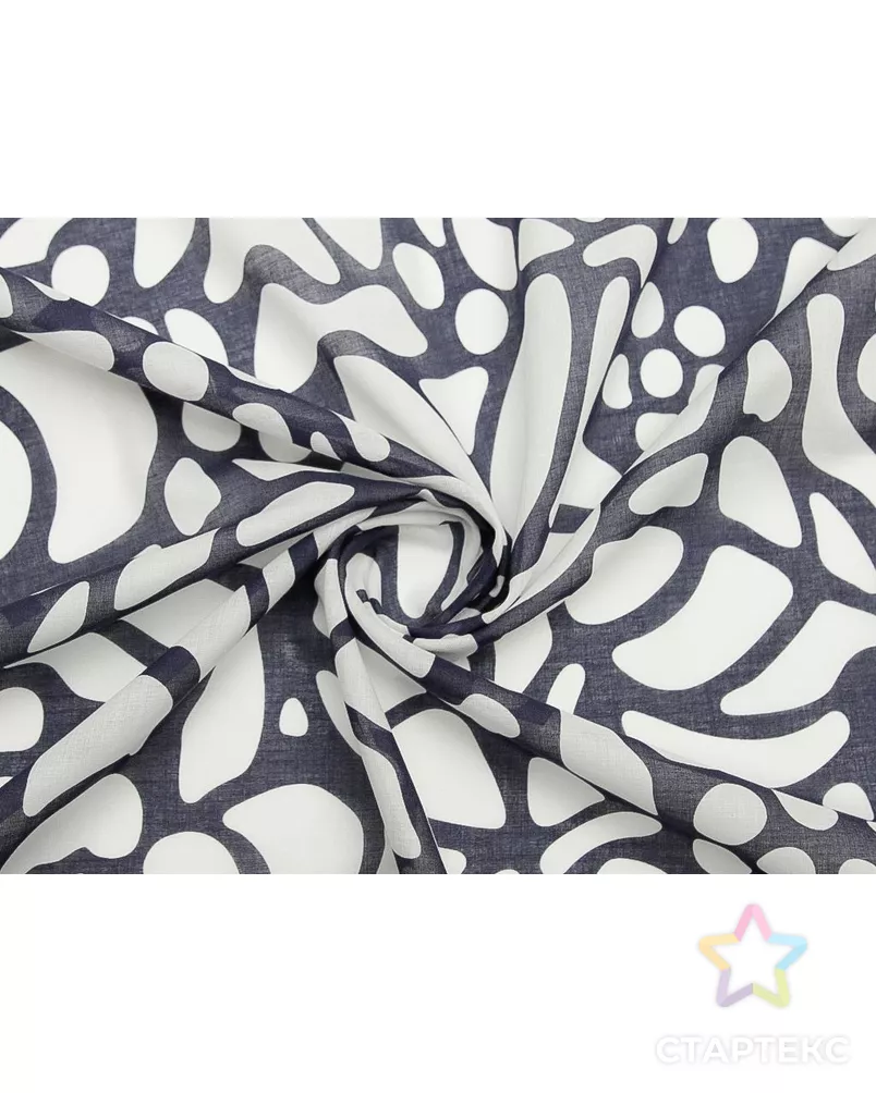 Принтованный батист "Сине-белые цветы" арт. ГТ-9560-1-ГТ3-11458-10-21-1 - рис. 1