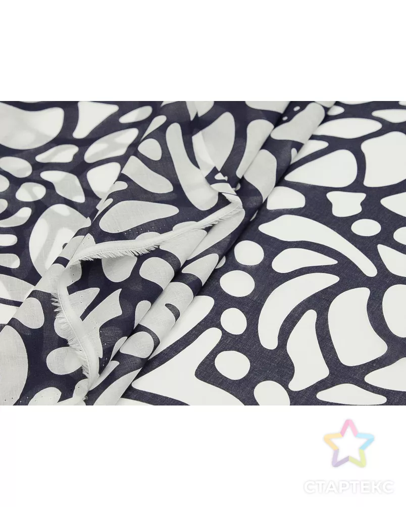 Принтованный батист "Сине-белые цветы" арт. ГТ-9560-1-ГТ3-11458-10-21-1 - рис. 5